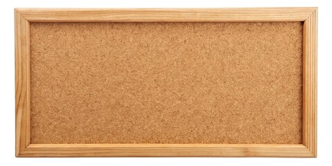 Cork board with wooden frame isolated on white background blank cork texture for posting notice or reminder