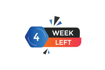 4 week left, icon, stile, timer, countdown, clock, time,  background, template, 4 week left countdown, sticker, left banner, business, sale, label button
