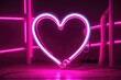 © RENDISYAHRUL - Neon light with a love shape over a dark background