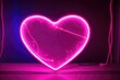 © RENDISYAHRUL - Neon light with a love shape over a dark background