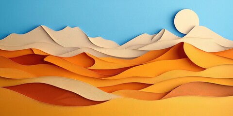 Poster - Desert sand dunes, Desert sand landscape