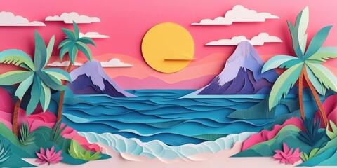 Poster - Scenic seascape featuring a stunning island landscape, Beautiful island landscape in a scenic seascape