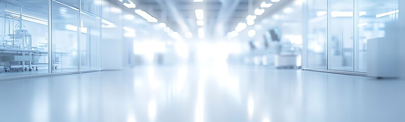 Poster - A bright, modern, and spacious interior showcasing clean lines and a polished floor, creating an open and airy atmosphere ideal for collaboration.