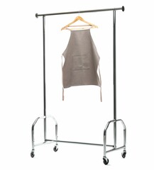 Wall Mural - Chef's apron on clothing rack isolated on white