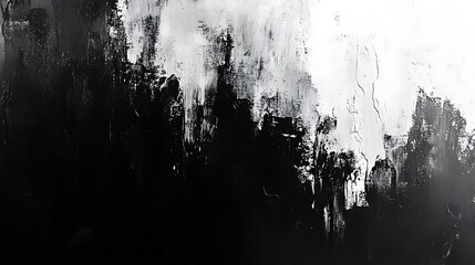 Aufkleber - A monochromatic abstract artwork blending black and white tones with textured gradients and splatters.