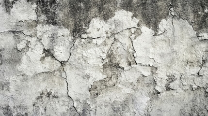 A close-up of a rough, textured concrete wall with natural cracks and imperfections, showcasing the raw and weathered surface in detail