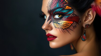 Creative body art with temporary tattoos, blending modern designs with traditional tattoo elements.