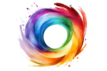 Fototapete - Colorful swirling abstract design, vibrant hues on a transparent background for creative projects.