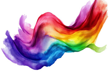 Leinwandbilder - Vibrant rainbow watercolor wave on white background, ideal for colorful design projects and creative presentations.