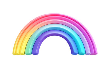 Aufkleber - Vibrant rainbow with pastel colors, presented on a white isolated background.