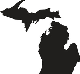 Michigan black map on white background vector
