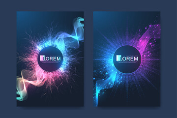 Wall Mural - abstract digital technology cover template design for a report and brochure, flyer, leaflets, poster