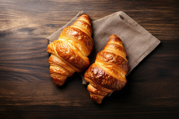 croissants on a table background