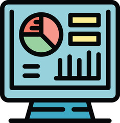 Wall Mural - desktop computer displaying charts and graphs, representing data analysis and business insights