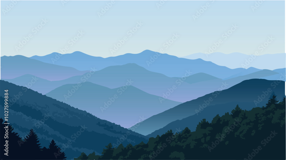 Rolling Blue Ridge- Great Smoky Mountains National Park.eps Stock ...