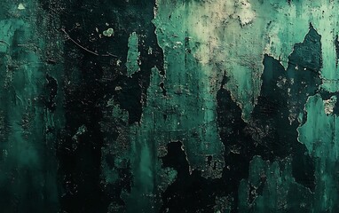 Aufkleber - An abstract texture of dark green and teal hues, featuring weathered patterns and subtle variations, evoking feelings of depth and aged surfaces.