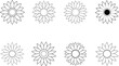 © Bappaditya Roy - Black and White Simple Sunflower Outline Illustration