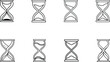 © Bappaditya Roy - Eight Hourglass Icons Line Art Set