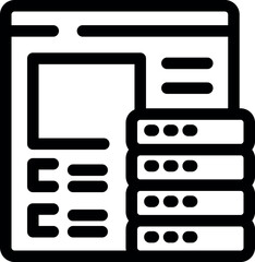 Wall Mural - this vector icon represents the concept of website hosting with a server storing website data