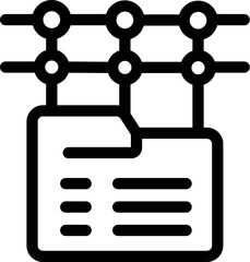 Wall Mural - simple vector icon of a folder containing data being shared over a network