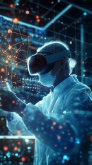 Scientist Using Virtual Reality for Pharmaceutical Research