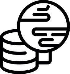 Wall Mural - this icon represents a global database storage system, highlighting the concept of secure and effici