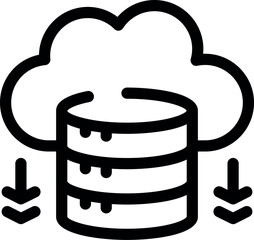 Poster - Simple vector showing data downloading from a cloud server to a database