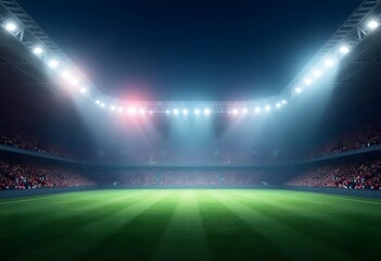 Wall Mural - Professional soccer field stadium background
