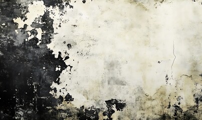 Aufkleber - A textured, weathered wall featuring peeling paint in shades of black, white, and grey, creating an abstract, distressed appearance.