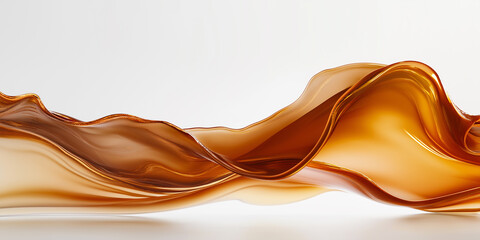 Poster - Transparent flowing golden liquid forming abstract shapes
