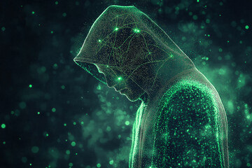Leinwandbilder - Hacker using neural network showing artificial intelligence concept