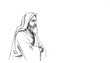 © Sergey - Pencil drawing. Job's wife complains about God isolated with white highlights, png