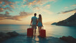 © Dawid - Couple with Red Travel Suitcase in Italy