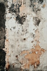 Aufkleber - A textured wall showing peeling paint and weathered patches, highlighting its aged and distressed appearance.