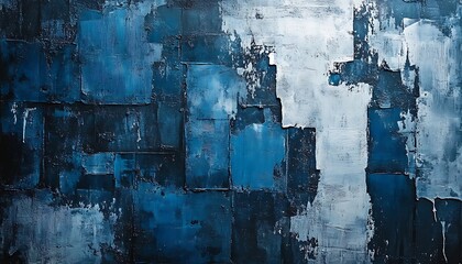 Aufkleber - An abstract artwork featuring a blend of deep blue and white textures, creating a dynamic visual composition that evokes feelings of depth and complexity.