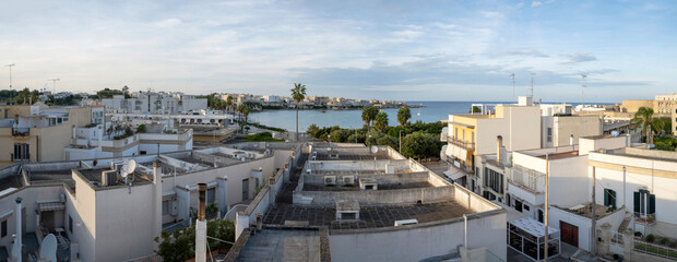 Wall Mural - Panoramic view of the rooftops of the town of Otranto on the Adriatic Sea in Italy