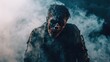 © AlgoCreative - Mysterious figure shrouded in smoke, creating an eerie atmosphere.