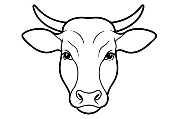 Wall Mural - cow head silhouette vector illustration