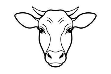 Wall Mural - cow head silhouette vector illustration