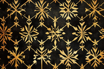 Black and gold wallpaper: gold leaves design.