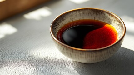 Canvas Print - Close Up of Soy Sauce in a Bowl