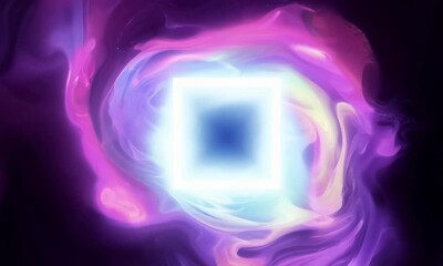 Wall Mural - Vibrant abstract background with glowing white square.