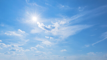 Wall Mural - clear blue sky with no clouds. sun is shining brightly