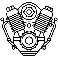 Motorbike engine vector silhouette.