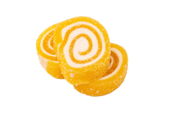 Poster - Jelly sweet candy roll isolated on a white background. Marmalade candy.