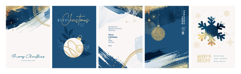 Wall Mural - set of christmas and new year cards. vector illustration concepts for graphic and web design, social