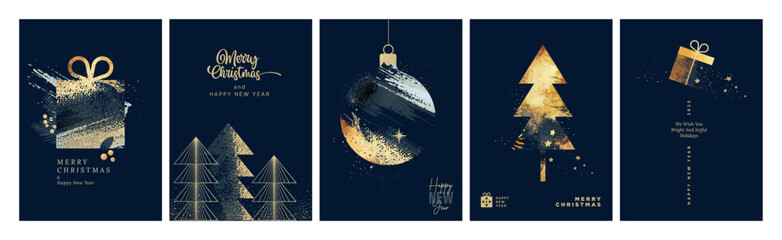 Wall Mural - christmas and new year greeting cards. vector illustration concepts for background, greeting card, p