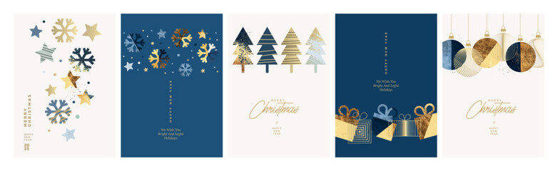 christmas and new year greeting cards. vector illustration concepts for background, greeting card, p