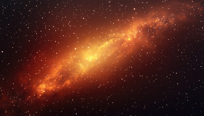 Wall Mural - a golden glowing stream of galactic matter surrounded by shimmering stars, presenting a majestic ima