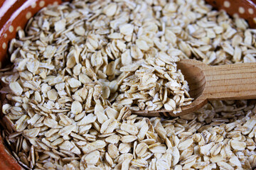 Oat flakes in a bowl